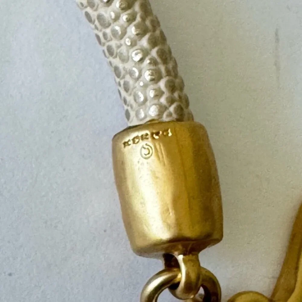 Danon Leather Gold Bracelet with Metal Leaves Gold Color 7